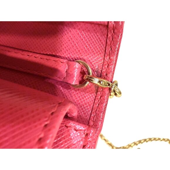 Salvatore Ferragamo Pink Leather Chain Strap Clutch With Gold Bow Detail - Picture 5 of 9